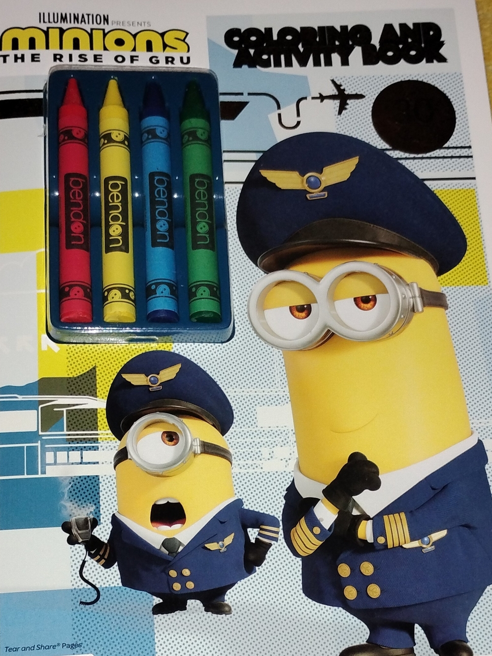 Minions Coloring & Activity Set with Blue and Yellow Crayons